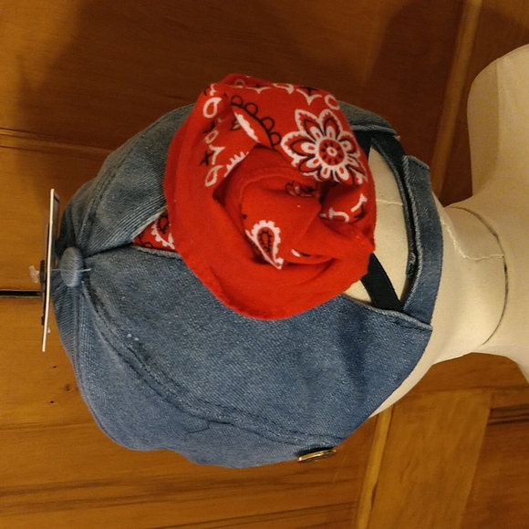 C.C Distressed PonyCap with Epoxy Side Buttons for Face Masks - Picture 4 of 9